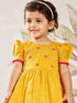 Girl's Mustard Pink Floral Kurta Dhoti Set