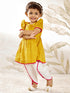 Girl's Mustard Pink Floral Kurta Dhoti Set