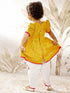 Girl's Mustard Pink Floral Kurta Dhoti Set