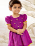 Girl's Purple Yellow Floral Kurta Dhoti Set
