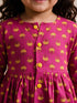 Girls's Pink Cotton Floral Print Thigh Length Frock