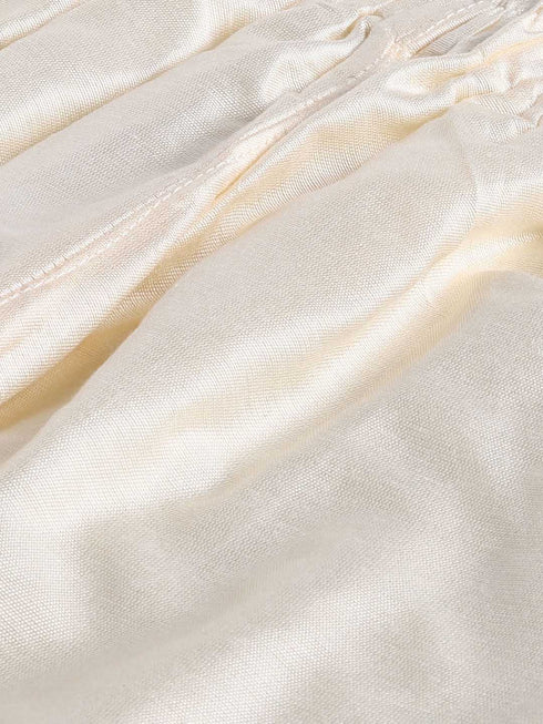 Sishu Girl's Cream Floral Print Kurta Pyjama Set