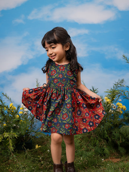 Girl's' Navy Blue Dress