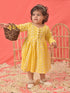 Girl's Mustard Chikankari Cotton Kurta