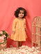 Girl's Orange Chikankari Cotton Kurta