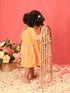 Girl's Orange Chikankari Cotton Kurta