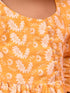 Girl's Orange Chikankari Cotton Kurta