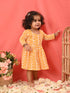 Girl's Orange Chikankari Cotton Kurta