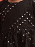 Sishu Girl's Black Mirror Kurta