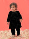 Sishu Girl's Black Mirror Kurta Pyjama Set