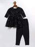 Sishu Girl's Black Mirror Kurta Pyjama Set