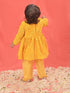 Sishu Girl's Yellow Mirror Kurta Pyjama Set