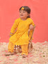 Sishu Girl's Yellow Mirror Kurta Pyjama Set