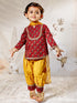 Girl's Red Floral Kurta Patiala Set With Dupatta