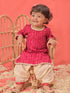 Girl's Pink Bandhni Print Kurta And Patiala Set