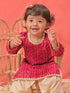 Girl's Pink Bandhni Print Kurta And Patiala Set