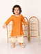 Girl's Yellow Bandhni Print Kurta And Patiala Set