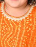Girl's Yellow Bandhni Print Kurta And Patiala Set