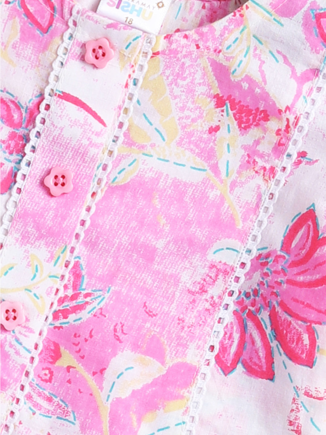 Girl's' Pink Kurta Set