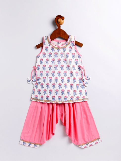 Girl's' Multi Color Kurta And Patiala Set