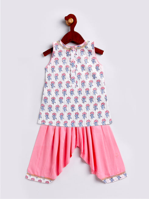 Girl's' Multi Color Kurta And Patiala Set