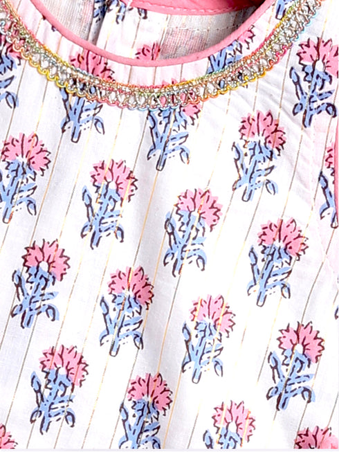 Girl's' Multi Color Kurta And Patiala Set