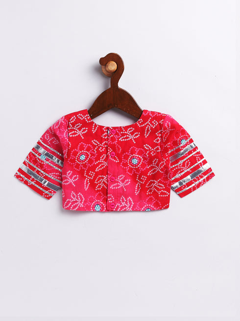 Girl's' Pink Lehenga Choli With Dupatta