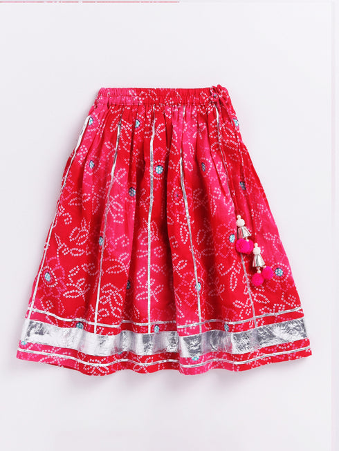 Girl's' Pink Lehenga Choli With Dupatta