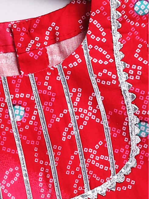 Girl's' Pink Lehenga Choli With Dupatta