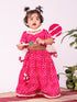 Girl's' Pink Lehenga Choli With Dupatta