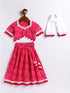 Girl's' Pink Lehenga Choli With Dupatta