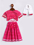 Girl's' Pink Lehenga Choli With Dupatta