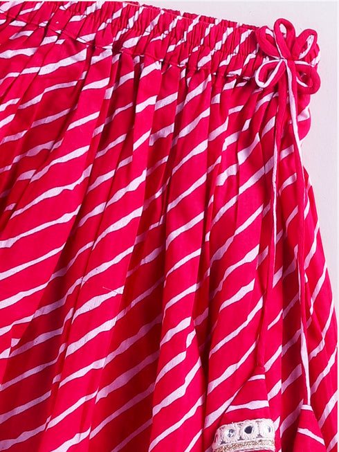 Girl's' Pink Lehenga Choli With Dupatta