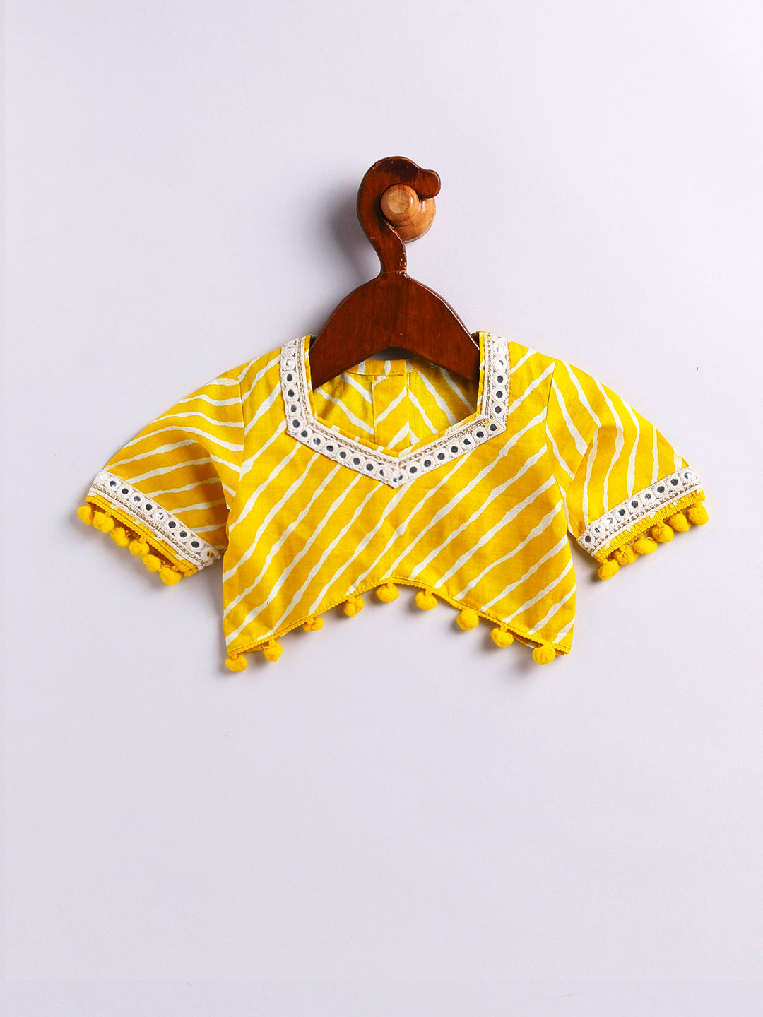 Girl's' Yellow Lehenga Choli With Dupatta