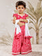 Girl's Red Cotton Lehenga Set
