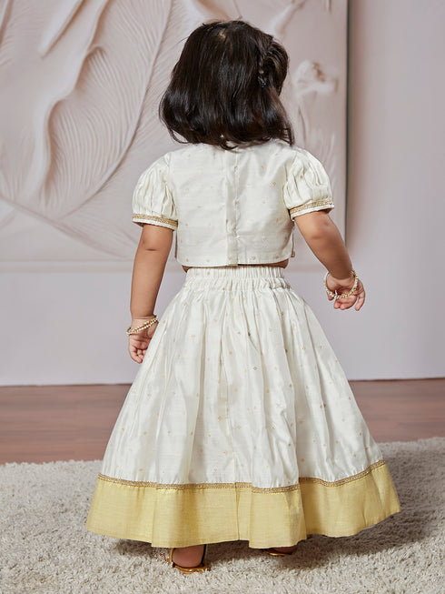 Girl's' White Lehenga Choli