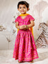 Girl's Pink Cotton Lehenga Set