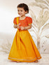 Girl's Orange Cotton Lehenga Set