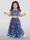Vastramay Kids Blue Organza Lehenga Set
