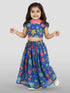 Vastramay Kids Blue Organza Lehenga Set