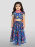 Vastramay Kids Blue Organza Lehenga Set