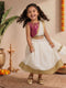Off-White Cotton Silk Lehenga Set with Pink Jacquard Choli