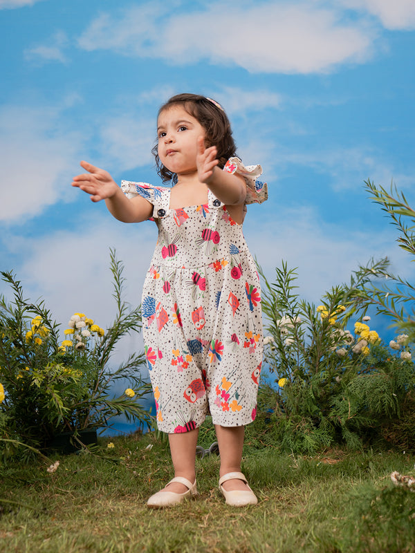 Girl's Multi Color Romper
