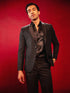Men's Black Georgette Embroidered Blazer