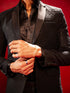 Men's Black Georgette Embroidered Blazer