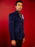 Men's Blue Velvet Schiflli Blazer
