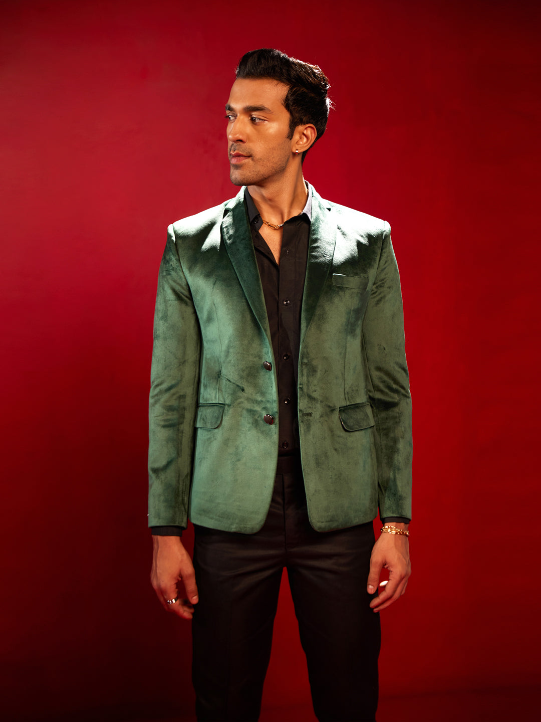 Men's Green Velvet Blazer