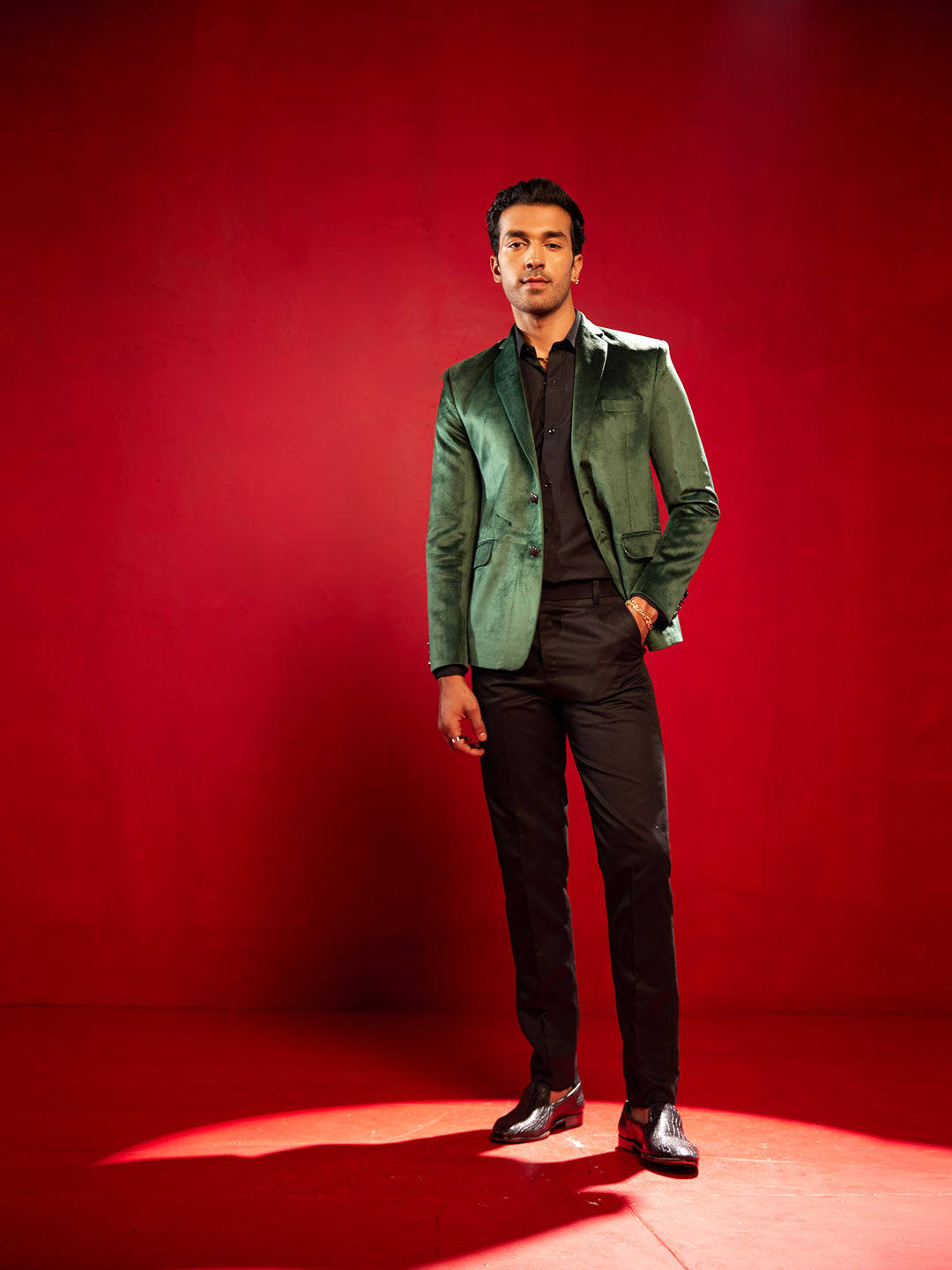 Men's Green Velvet Blazer