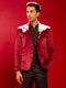 Men's Maroon Velvet Fancy Blazer