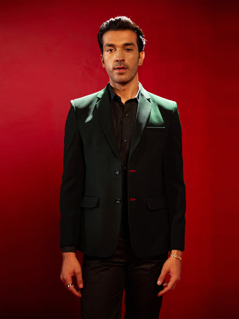 Men's Green Silk Blend Blazer